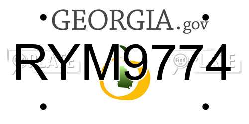 RYM9774 Georgia License Plate