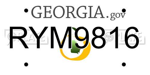 RYM9816 Georgia License Plate