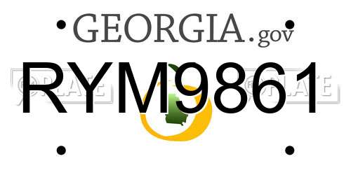 RYM9861 Georgia License Plate