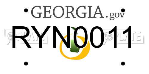 RYN0011 Georgia License Plate