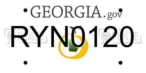 RYN0120 Georgia License Plate