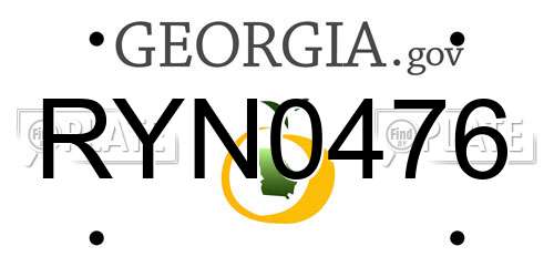 RYN0476 Georgia License Plate