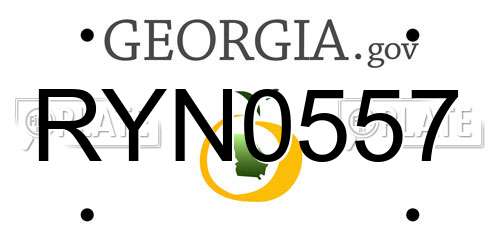 RYN0557 Georgia License Plate