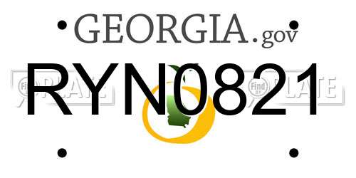 RYN0821 Georgia License Plate