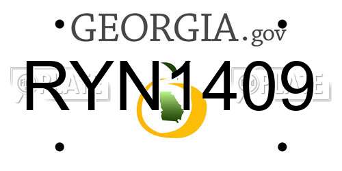 RYN1409 Georgia License Plate