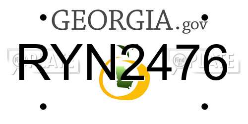 RYN2476 Georgia License Plate