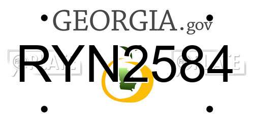 RYN2584 Georgia License Plate