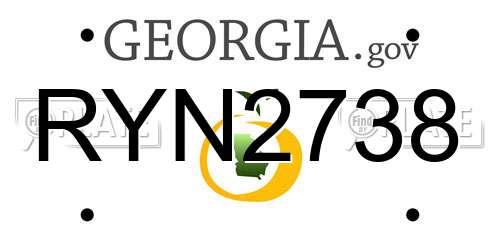 RYN2738 Georgia License Plate