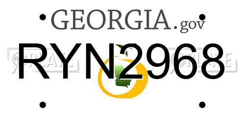 RYN2968 Georgia License Plate
