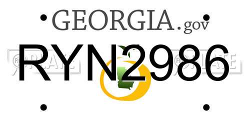 RYN2986 Georgia License Plate