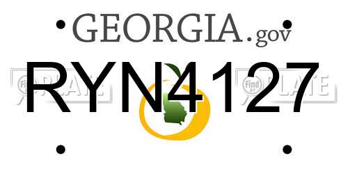 RYN4127 Georgia License Plate