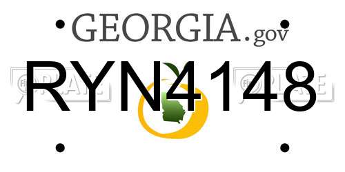 RYN4148 Georgia License Plate