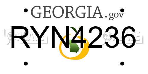 RYN4236 Georgia License Plate