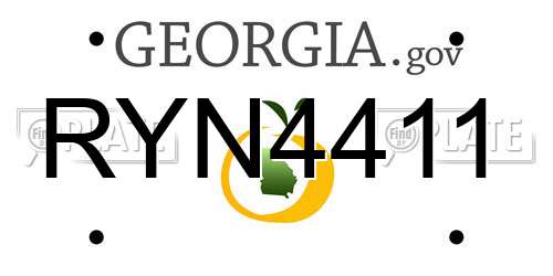RYN4411 Georgia License Plate