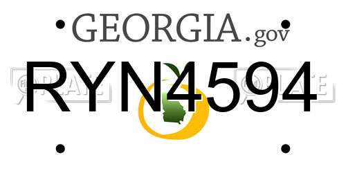 RYN4594 Georgia License Plate