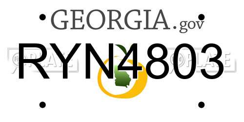 RYN4803 Georgia License Plate