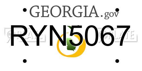 RYN5067 Georgia License Plate