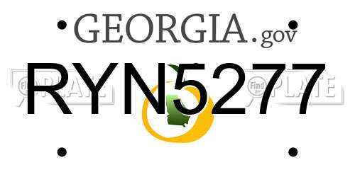 RYN5277 Georgia License Plate