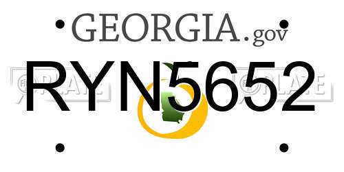 RYN5652 Georgia License Plate