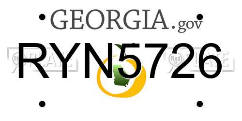 RYN5726 Georgia License Plate