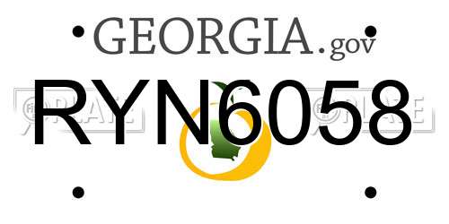 RYN6058 Georgia License Plate
