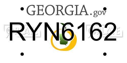 RYN6162 Georgia License Plate