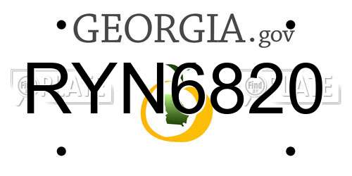 RYN6820 Georgia License Plate