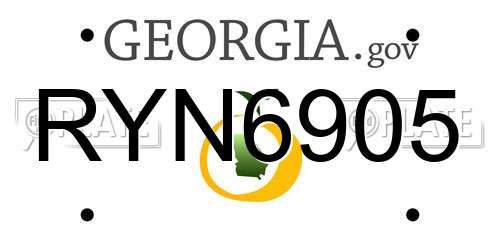 RYN6905 Georgia License Plate
