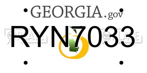 RYN7033 Georgia License Plate
