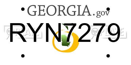RYN7279 Georgia License Plate