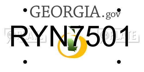 RYN7501 Georgia License Plate