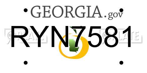 RYN7581 Georgia License Plate