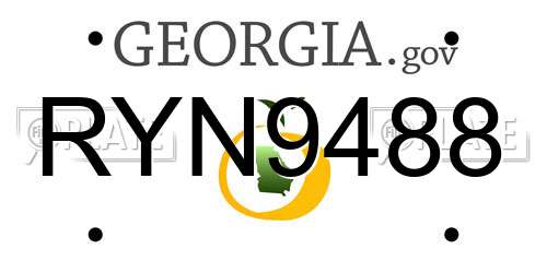 RYN9488 Georgia License Plate