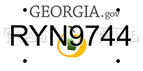 RYN9744 Georgia License Plate