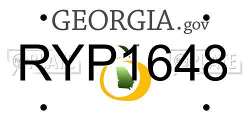 RYP1648 Georgia License Plate