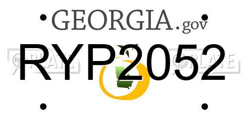 RYP2052 Georgia License Plate