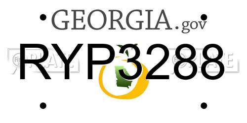 RYP3288 Georgia License Plate
