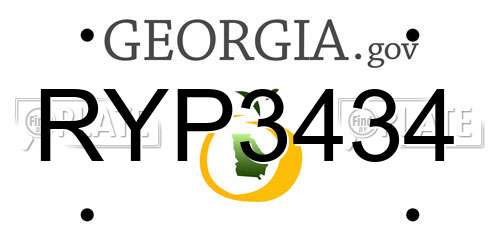 RYP3434 Georgia License Plate