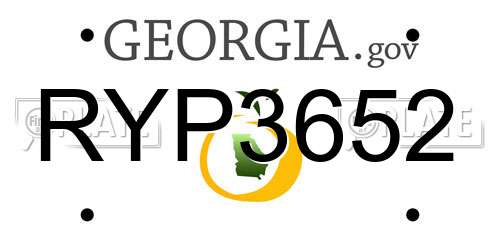 RYP3652 Georgia License Plate