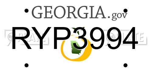 RYP3994 Georgia License Plate