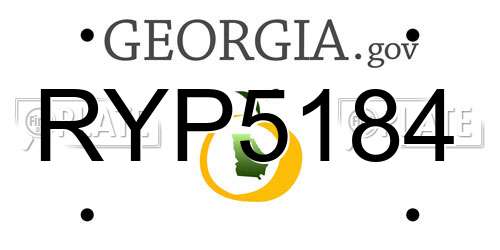 RYP5184 Georgia License Plate