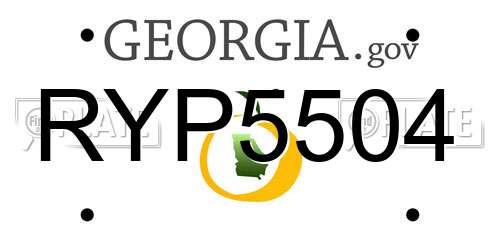 RYP5504 Georgia License Plate