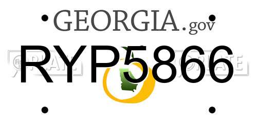 RYP5866 Georgia License Plate