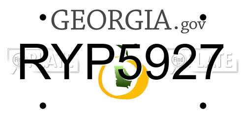 RYP5927 Georgia License Plate