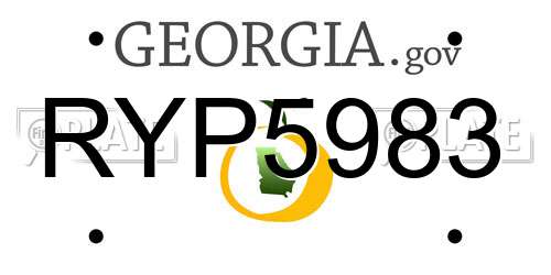 RYP5983 Georgia License Plate