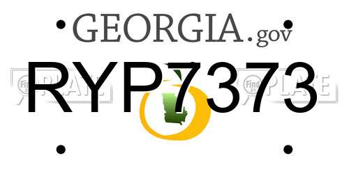 RYP7373 Georgia License Plate