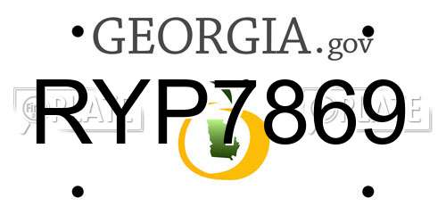 RYP7869 Georgia License Plate