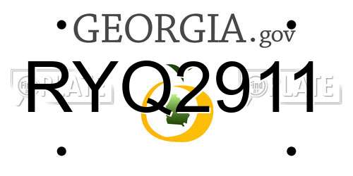 RYQ2911 Georgia License Plate