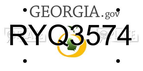 RYQ3574 Georgia License Plate