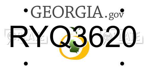 RYQ3620 Georgia License Plate